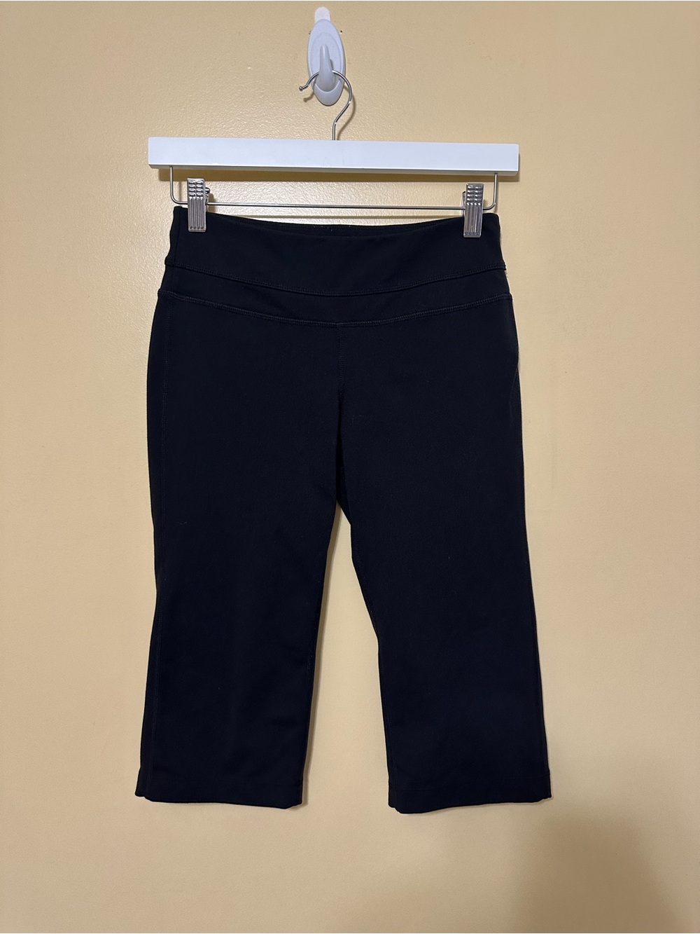 Prana Wide Waistband Straight Cropped Capri Pants Women XS Black